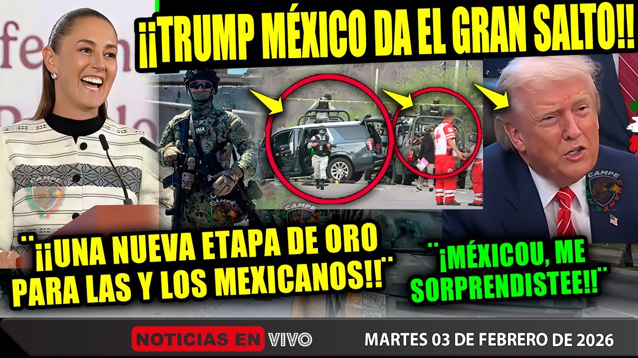 TRUMP ¡DOBLO LAS MANITAS Y LE BAJO 3 RAYITAS! MÉXICO IMPONE ¡CLAUDIA SHEINBAUM MAS VARO PARA MÉXICO!