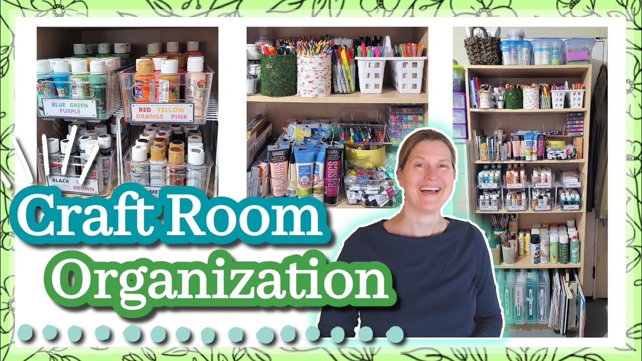 Craft Room Organization & DIY Labels Using Canva, Basement Craft Room Series part 2