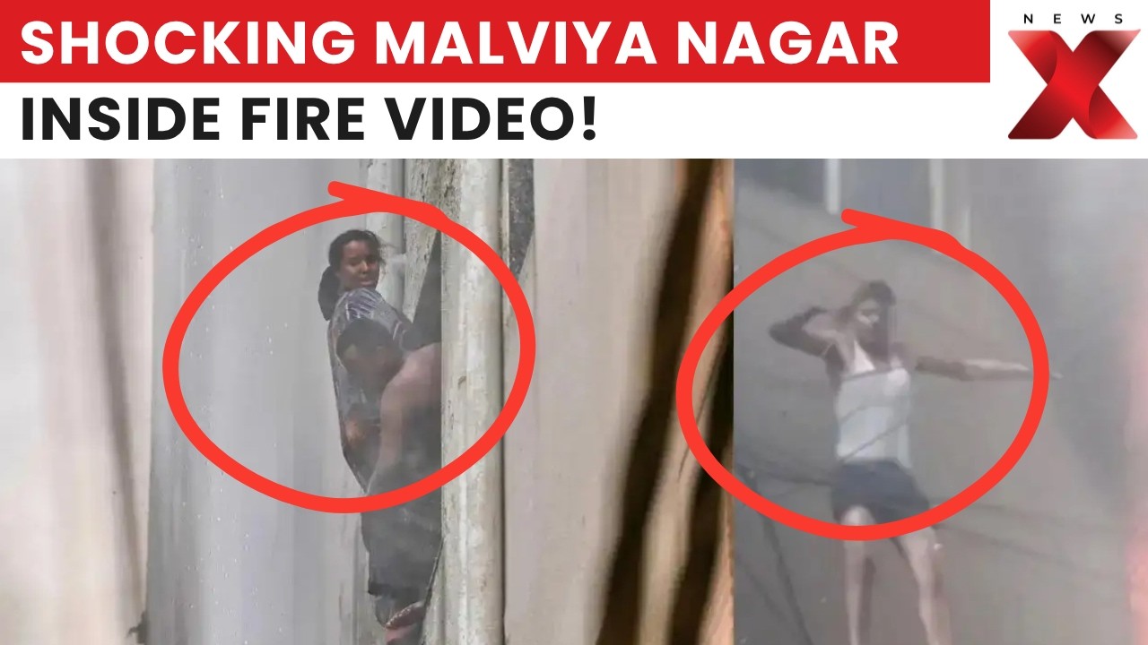 Shocking Video Shows Trapped Victims Jumping From Burning Malviya Nagar B&B! | DELHI FIRE