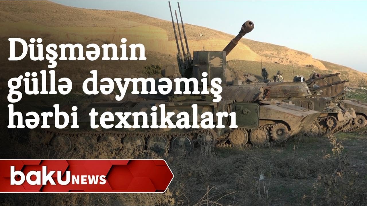 Düşmənin güllə dəyməmiş dağılan köhnə hərbi texnikaları