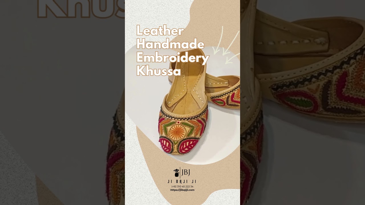 Original Leather Handmade Embroidery Khussa | Handmade Embroidery #jibajiji