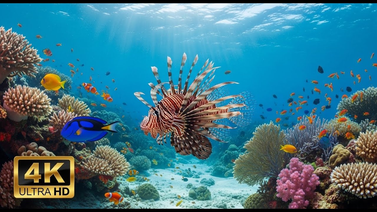 🐠 4K Coral Reef Aquarium – Peaceful Underwater Scenes with Meditation Music
