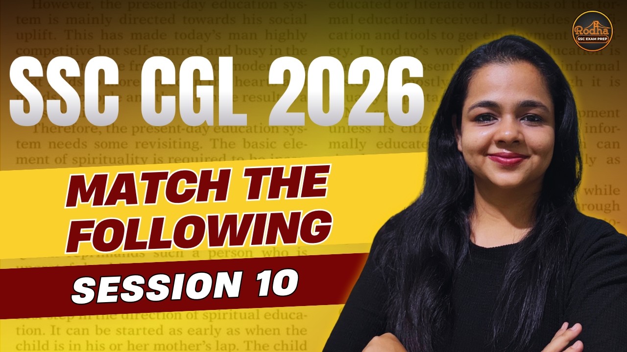 Match the Following for SSC | Vocabulary & Grammar Practice Questions (Session 10) | Sneha Ma’am