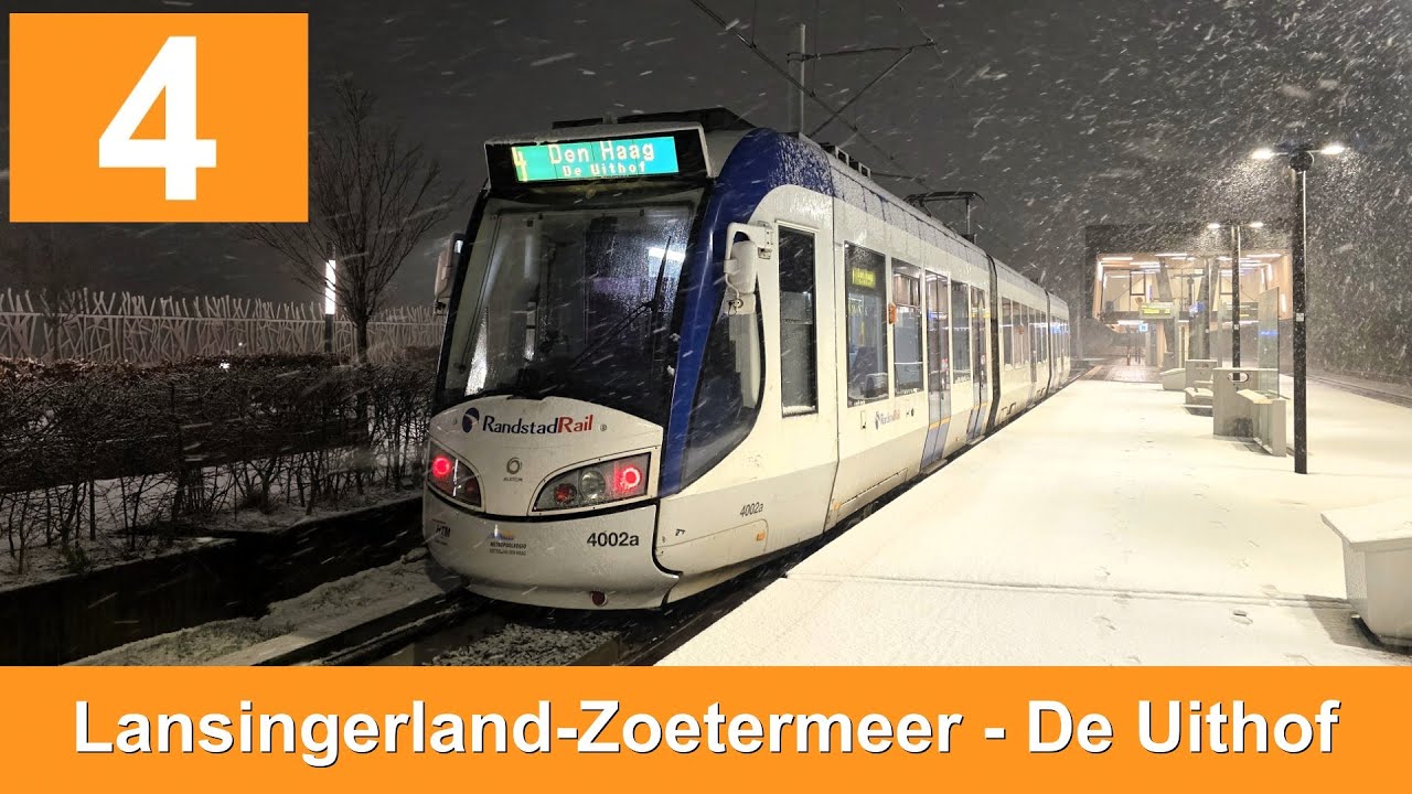 EEN WINTERSE ZATERDAGOCHTEND OP LIJN 4 ❄️🚋 | Lansingerland-Zoetermeer - De Uithof | HTM 4002 | 2026