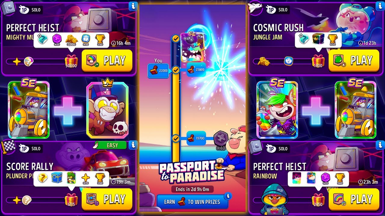 PASSPORT TO PARADISE FULL GIFTS🔥 x4 Solo: Mighty Mushrooms / Plunder Pirates / Jungle Jam / Rainbow