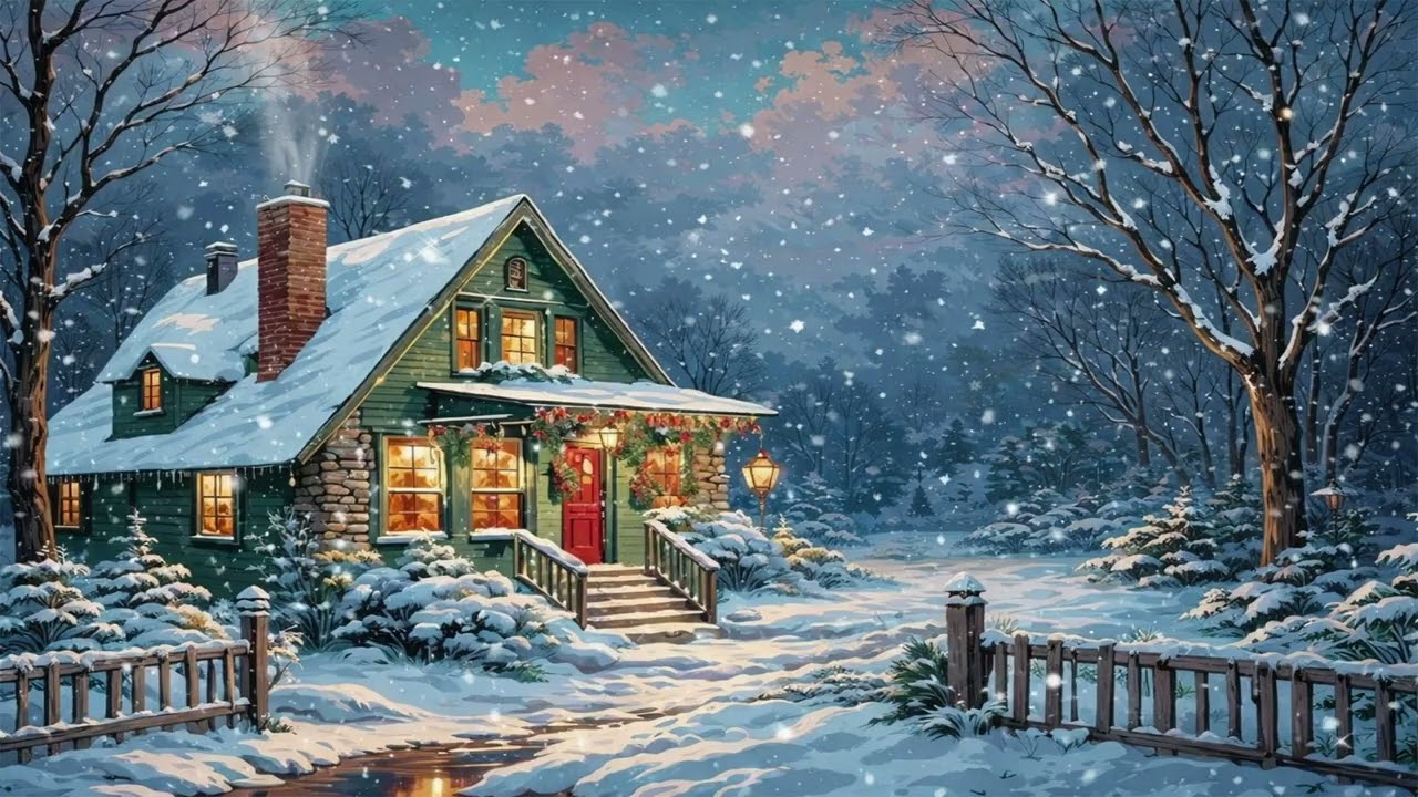 Winter Night Jazz, Cozy Ambience and Gentle Snow