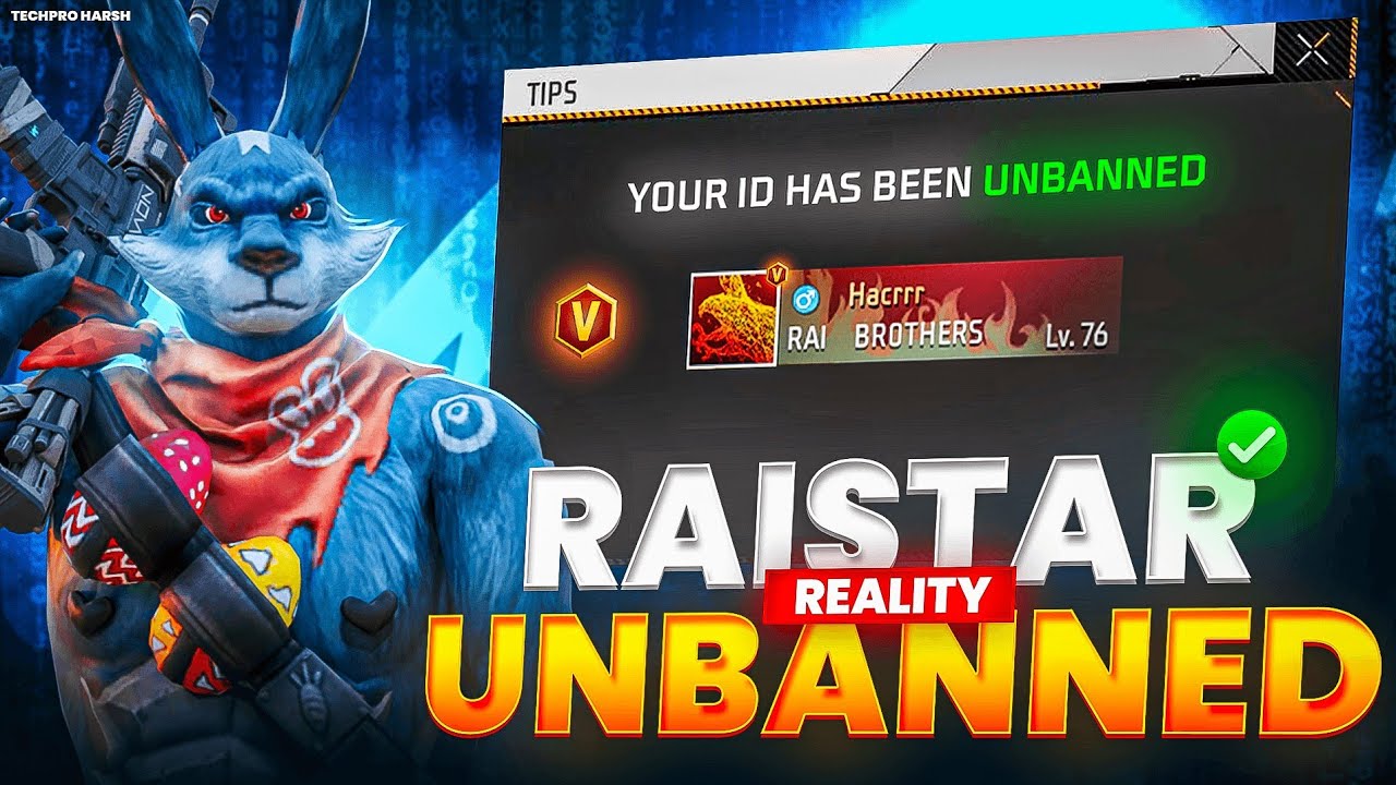 Raistar ID UNBANNED Within 24 Hours 😳✅ | Reality Behind Unban 🤡 | TechPro Harsh