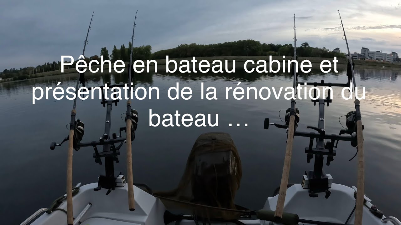 Pêche en bateau cabine sur la rivière le cher.