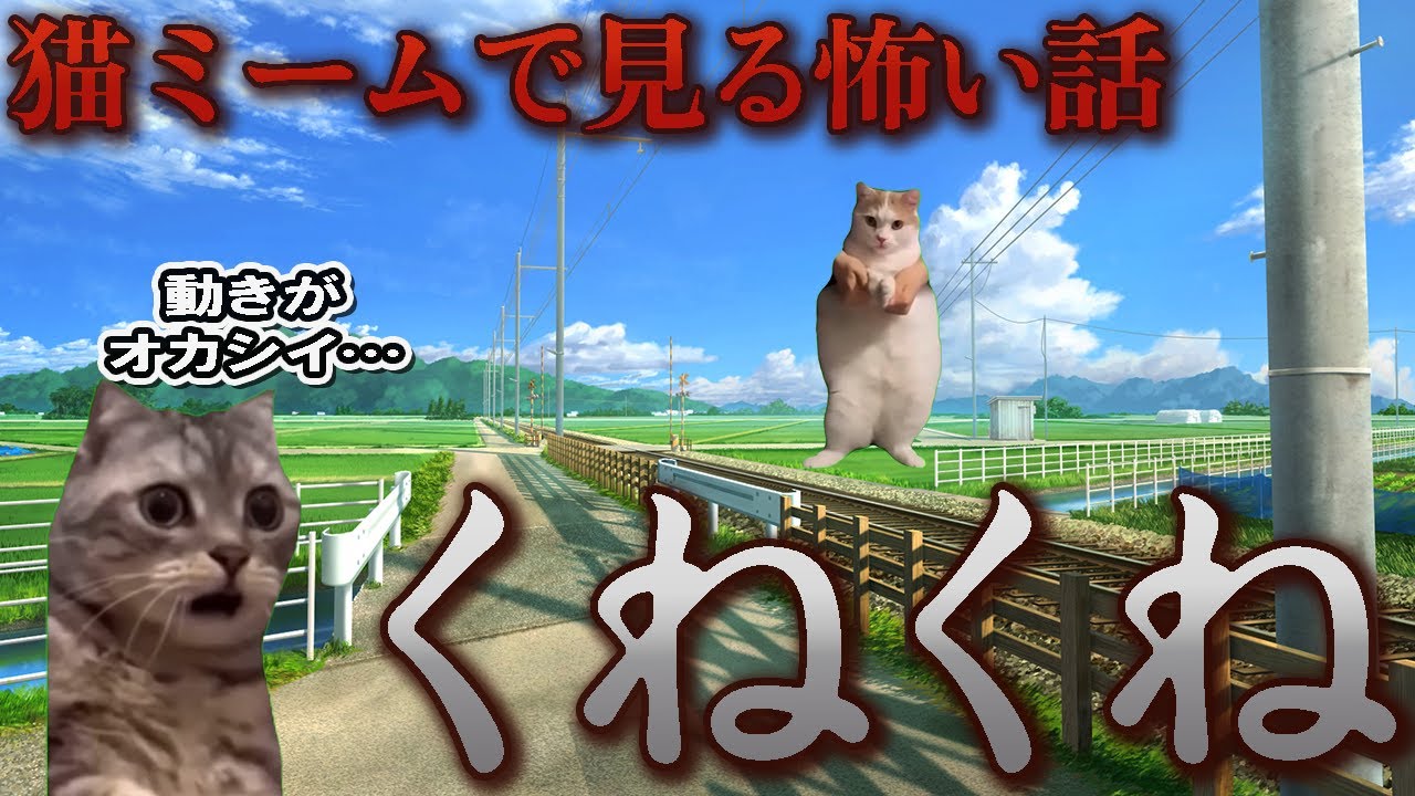 【猫ミーム】×【怖い話】くねくね #猫マニ #怖い話【猫ミームホラー】