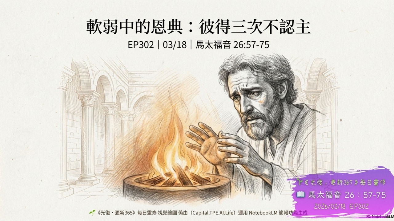 「我不認得那個人！」別讓恐懼偷走你的信仰，看見雞叫以後的震撼眼光  | 太 26:57-75【CC字幕】🌱《光復·更新365》每日靈修 EP302