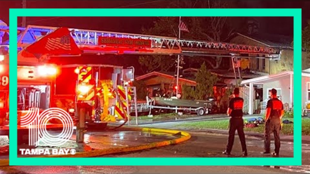 Firefighters work to extinguish Pinellas Park house fire