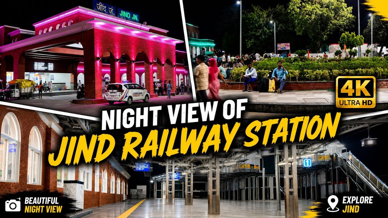Night View of Jind Junction Railway station Haryana 