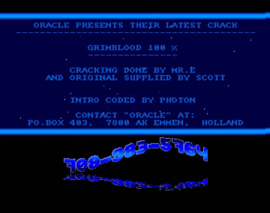 Amiga Cracktro : Grimblood / Oracle (1990)