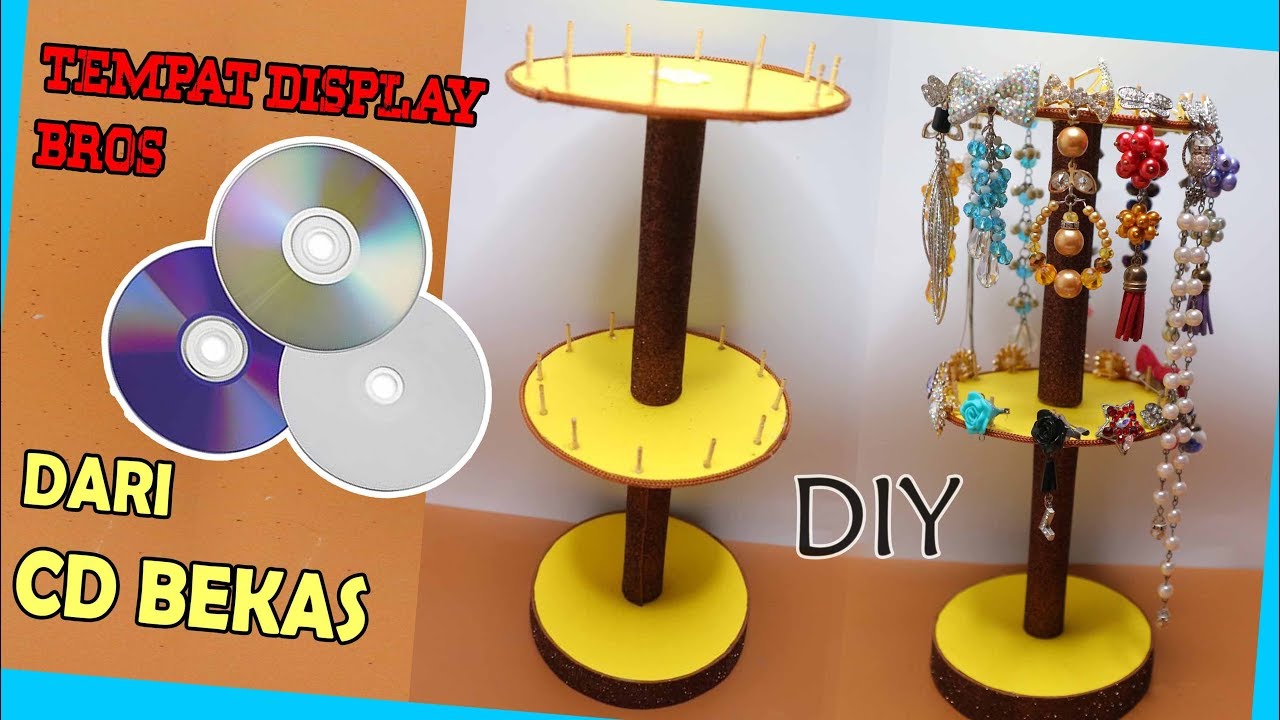 TEMPAT DISPLAY BROS Dari kaset CD/DVD bekas ! Recycle | REUSE OLD CD / DVD | WASTE CD CRAFT