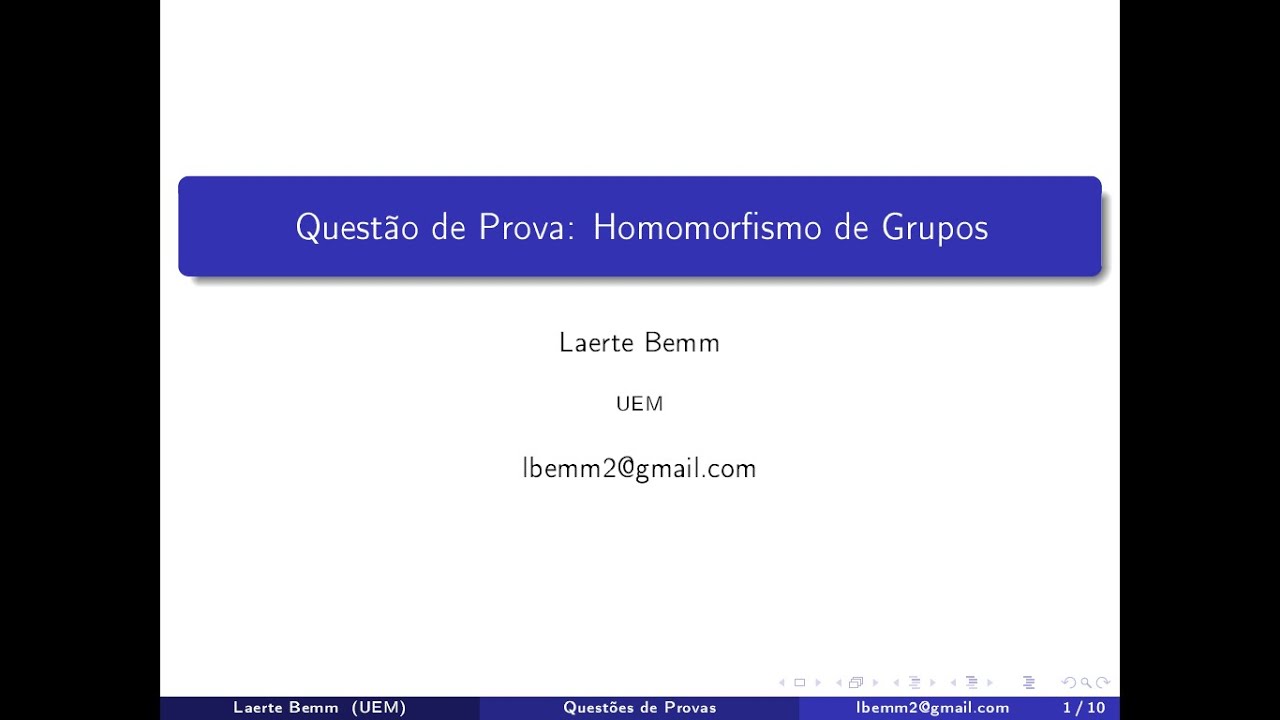 Exercício de Prova: Homomorfismo de Grupos