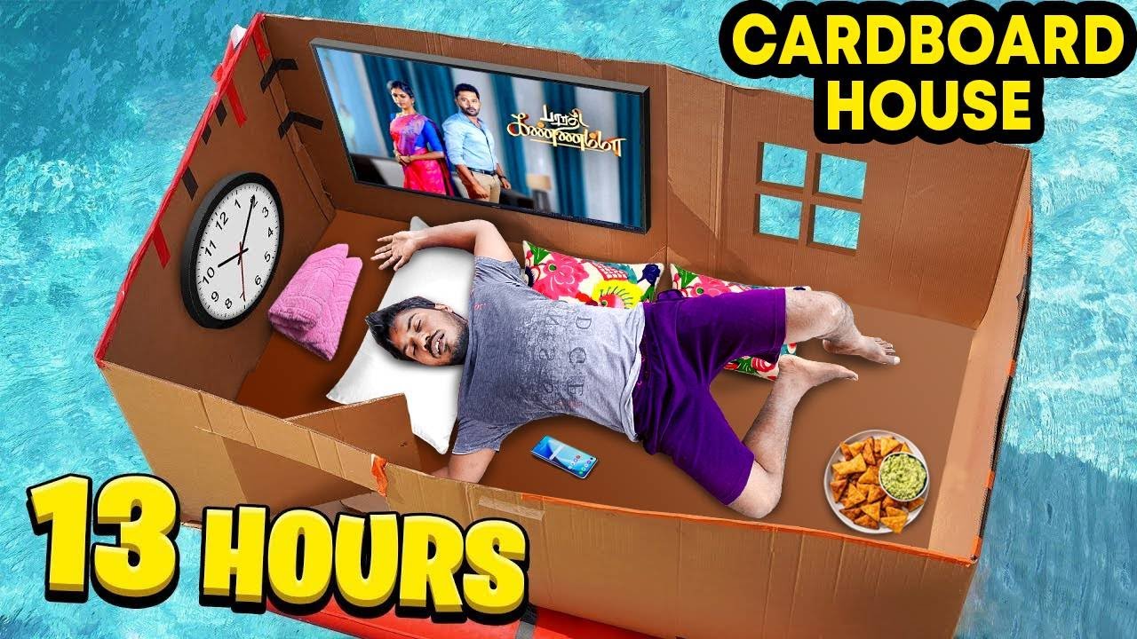 Overnight Living Inside Cardboard Box Challenge | Mad Brothers