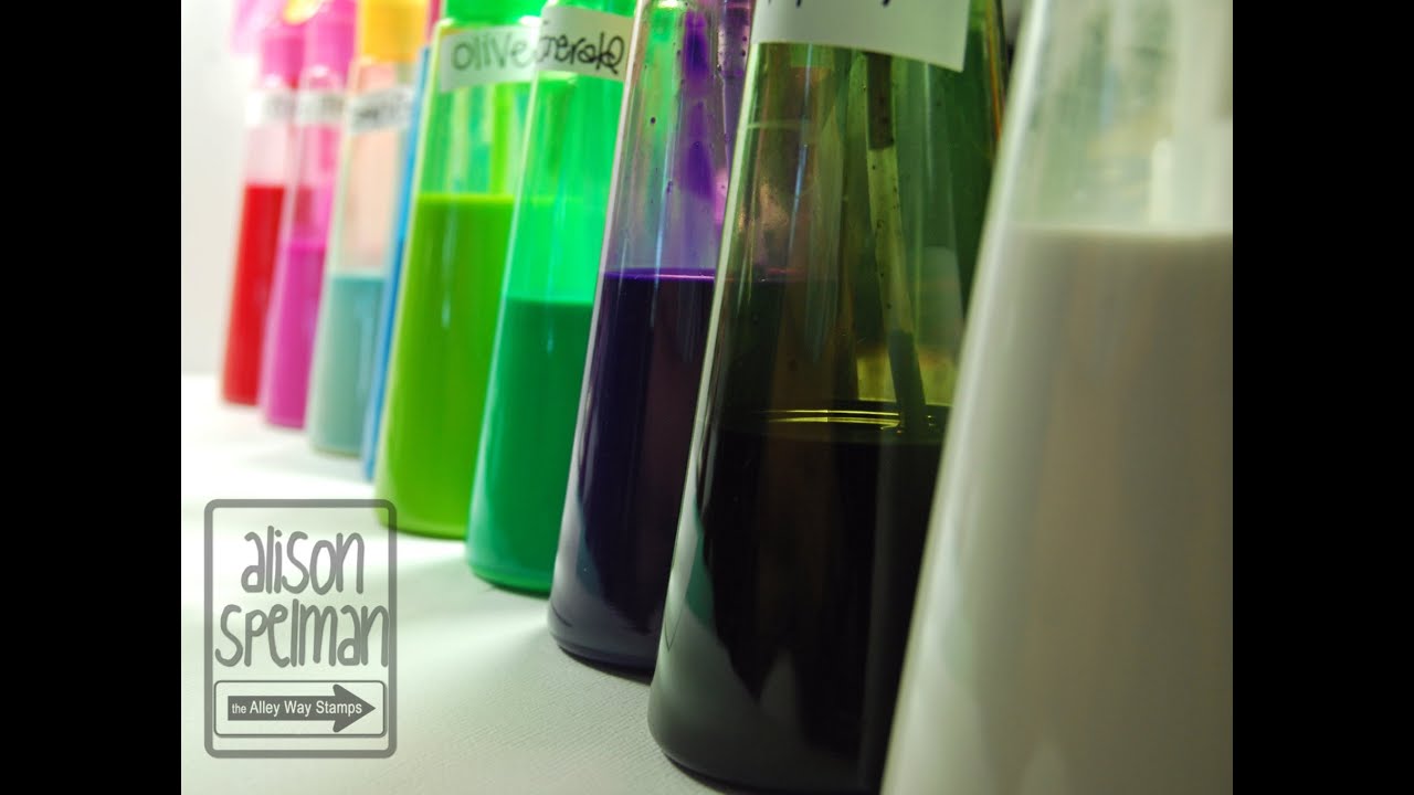 how to Make your own Glimmer Mist or Ink color Spray TheAlleyWayStamps