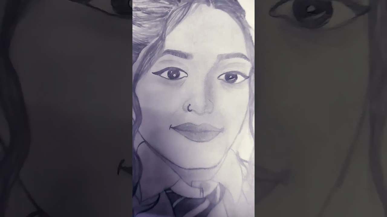 Beautiful girl drawing 