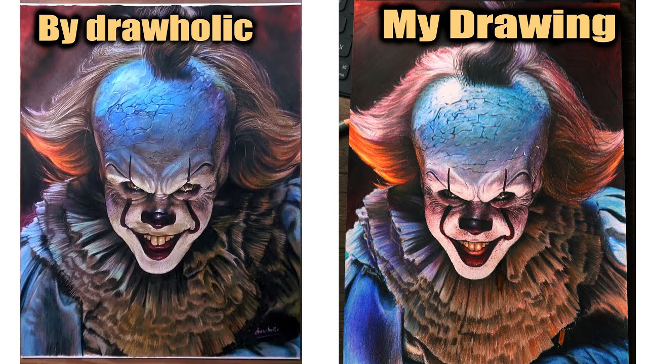 Redraw The Pennywise Drawing By drawholic | DP ART DRAWING