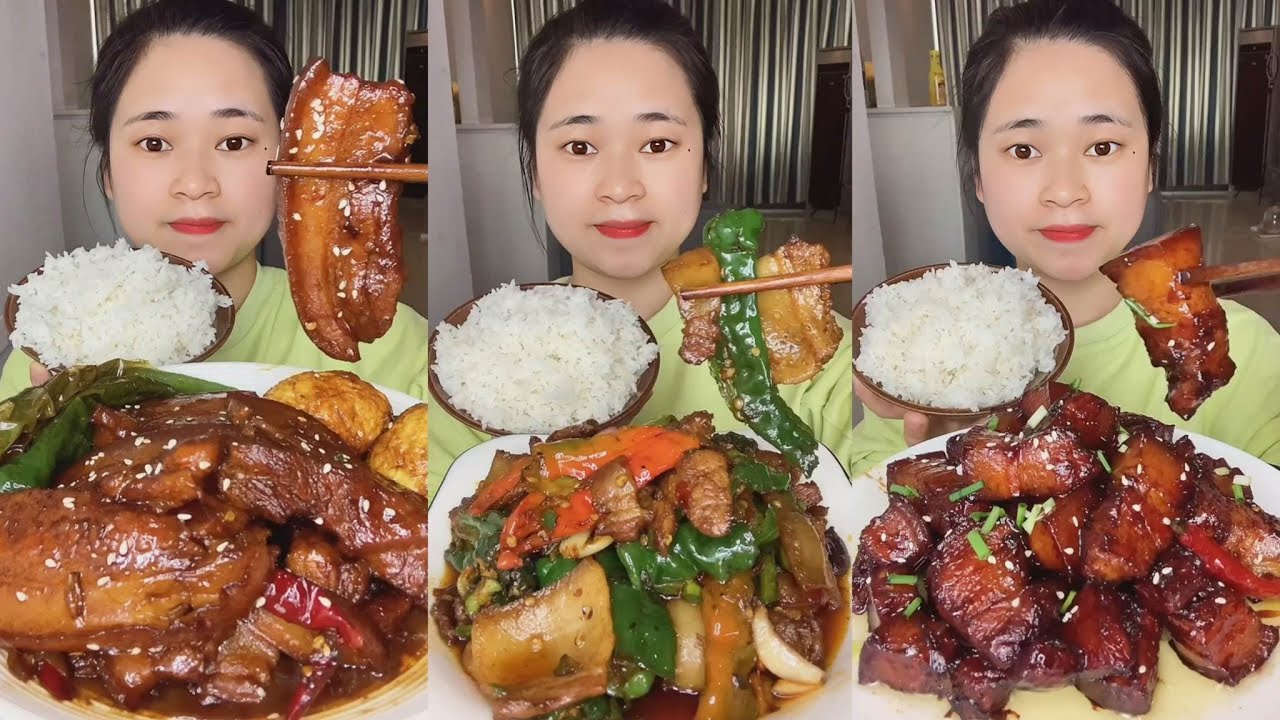 통삼겹살 밥 먹방 | 매운통수육밥 가족 먹방 | 돼지갈비밥 먹방 | 중국삼겹살밥 먹방 | 중국먹방/고기먹방/통수육/집밥 먹방 | 중국가정식 먹방 | 돼지고기찜 먹방