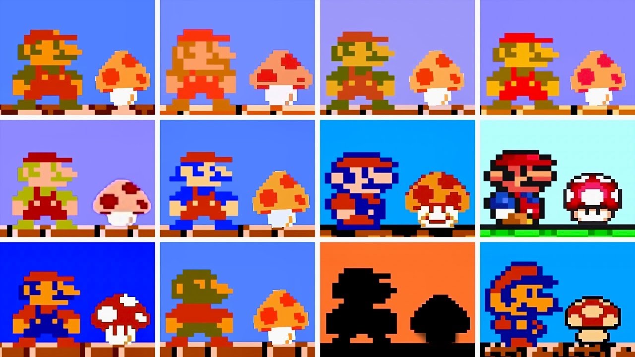 Evolution of small Mario Transformation to Super Mario in SMB1