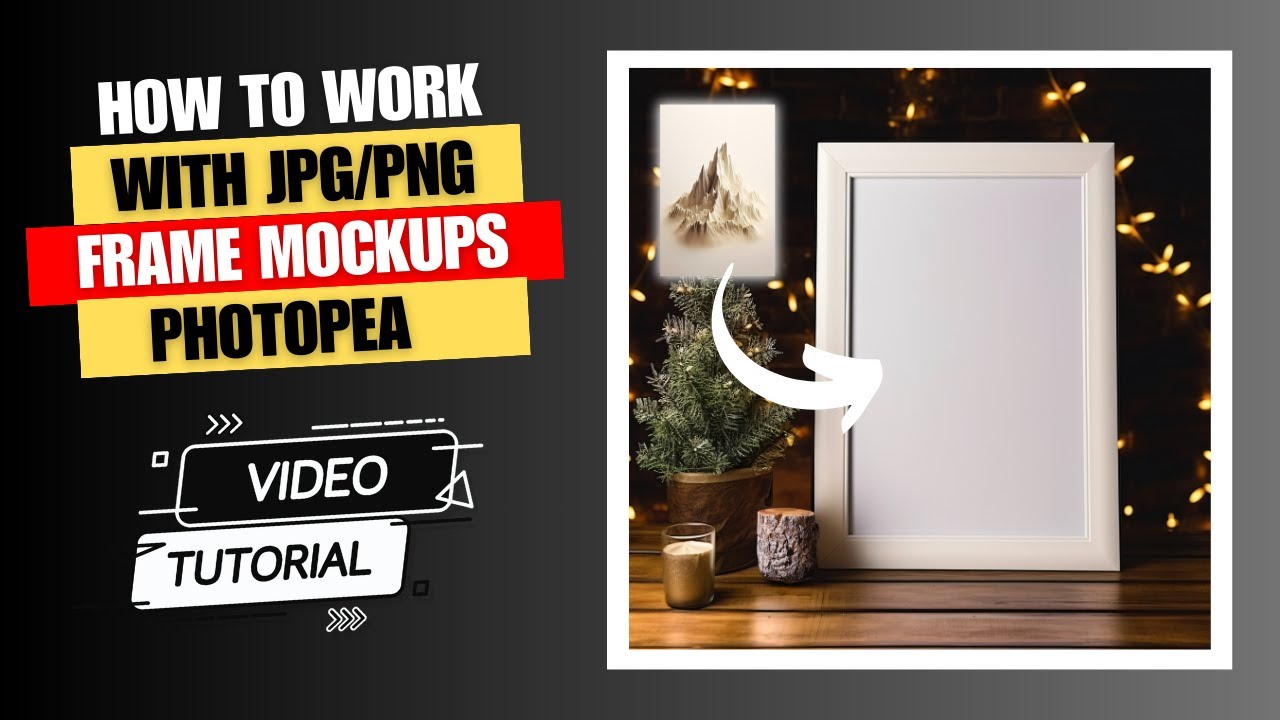 How to work with Frame JPG/PNG image Mockups in Photopea - How to create Wall Art Listing Photo