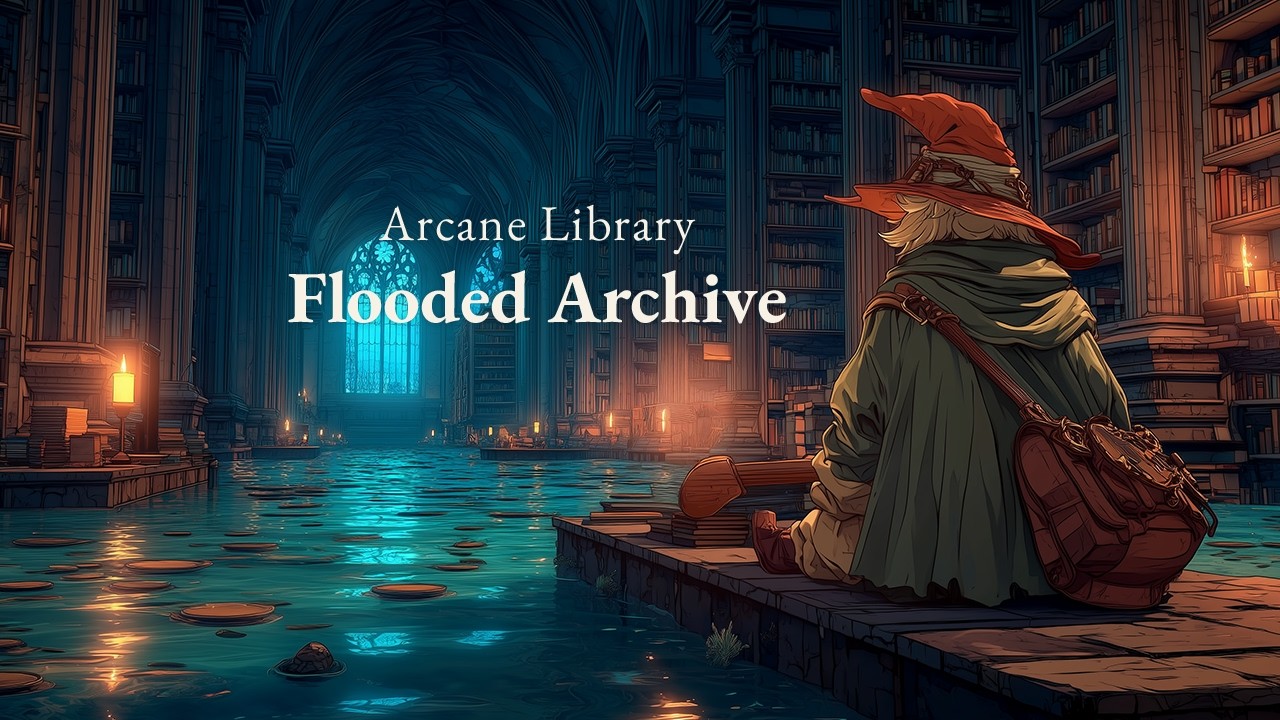 Medieval Music for Focus & Reading | The Arcane Library’s Flooded Archive