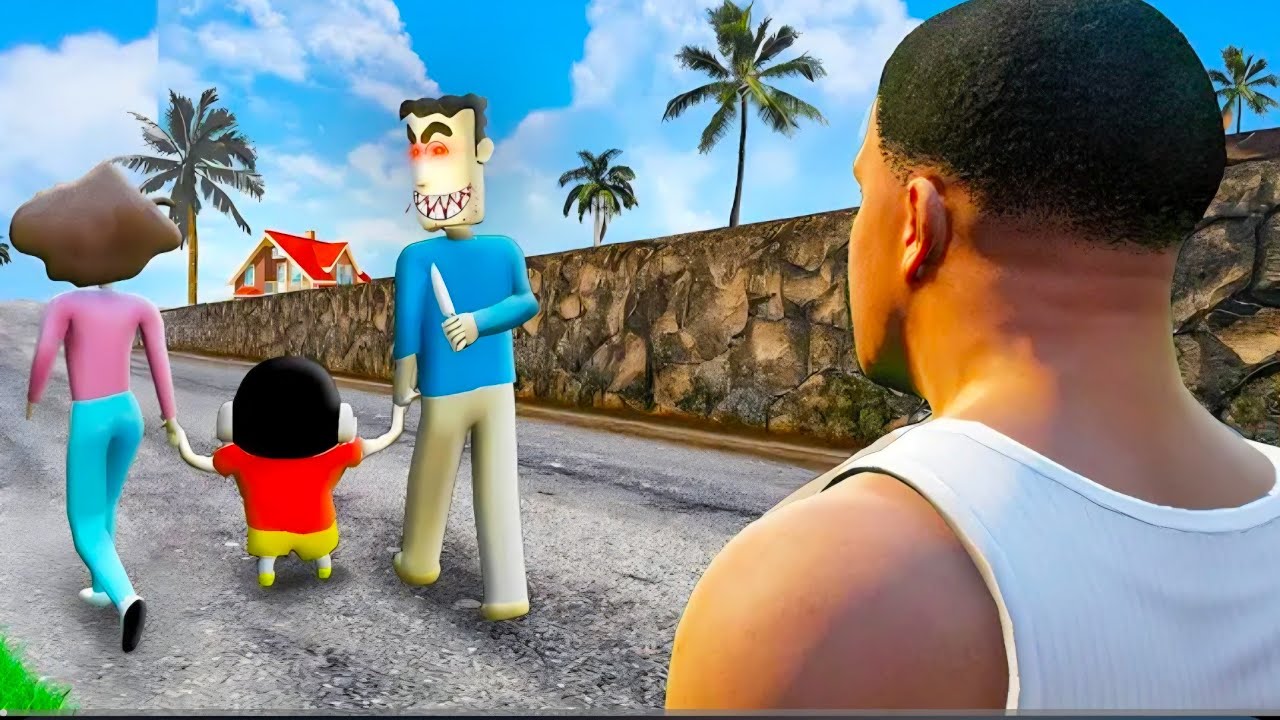 Shinchan Left Franklin Shinchan Mom Dad Plan to Kill Franklin in Gta 5 Telugu 