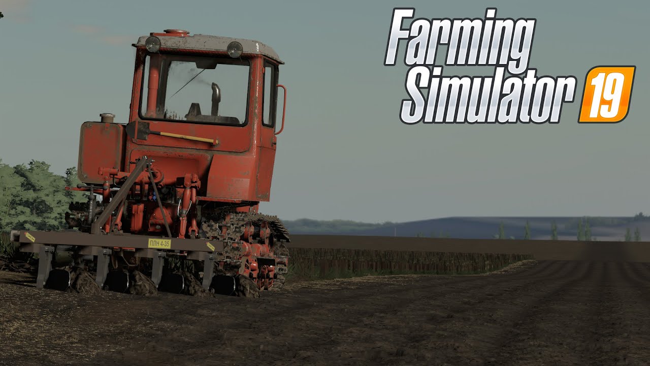 FS19 | Карта Кошмак | Пахота на лучшем советском гусеничном тракторе ДТ-75 с плугом ПЛН-4-35