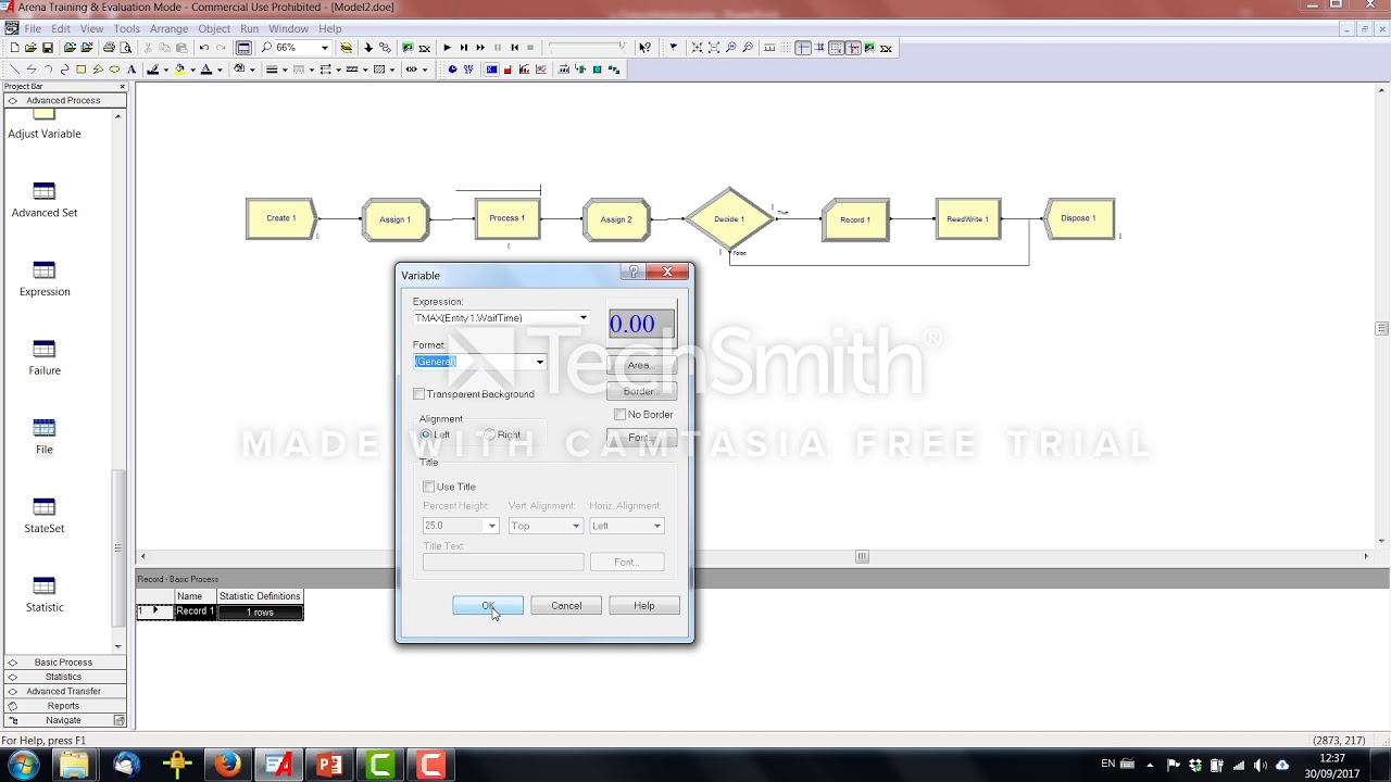 Tutorial de simulaci&oacute;n con Arena 9: Variables del sistema y plots