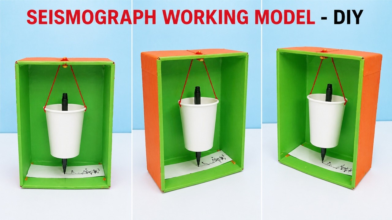 seismograph working model 3d earthquake science project - diy inspire award exhibition  howtofunda