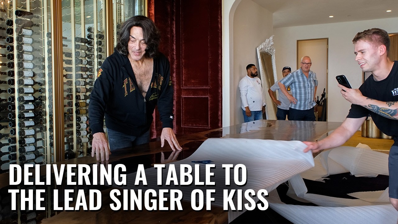 Delivering a Table to Paul Stanley of KISS