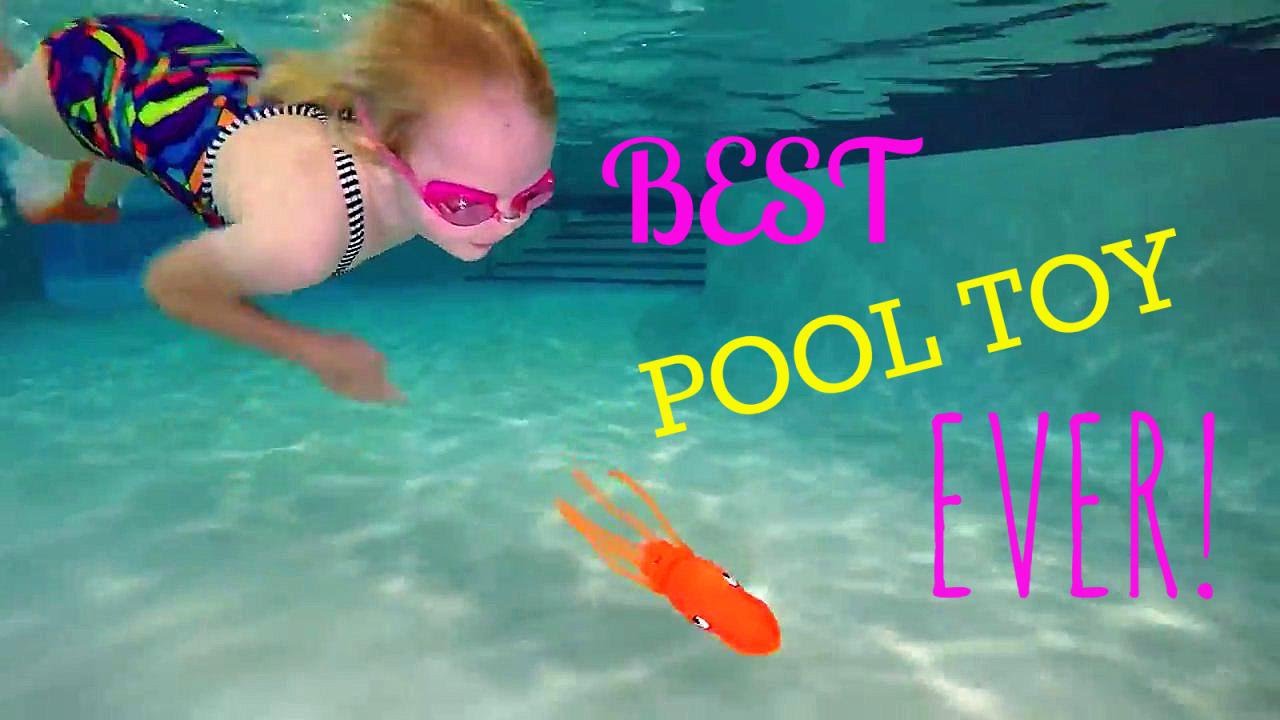 Elizabeth Chases the Squid Across the Pool
