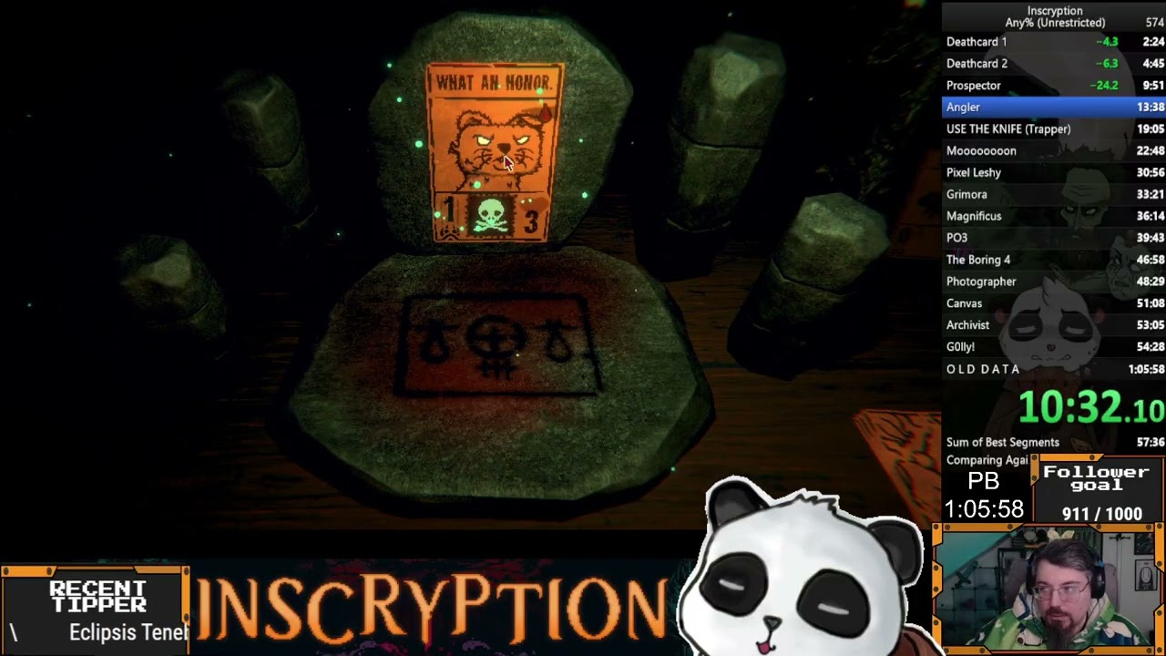 New Inscryption Any% PB (3rd place at time of record)