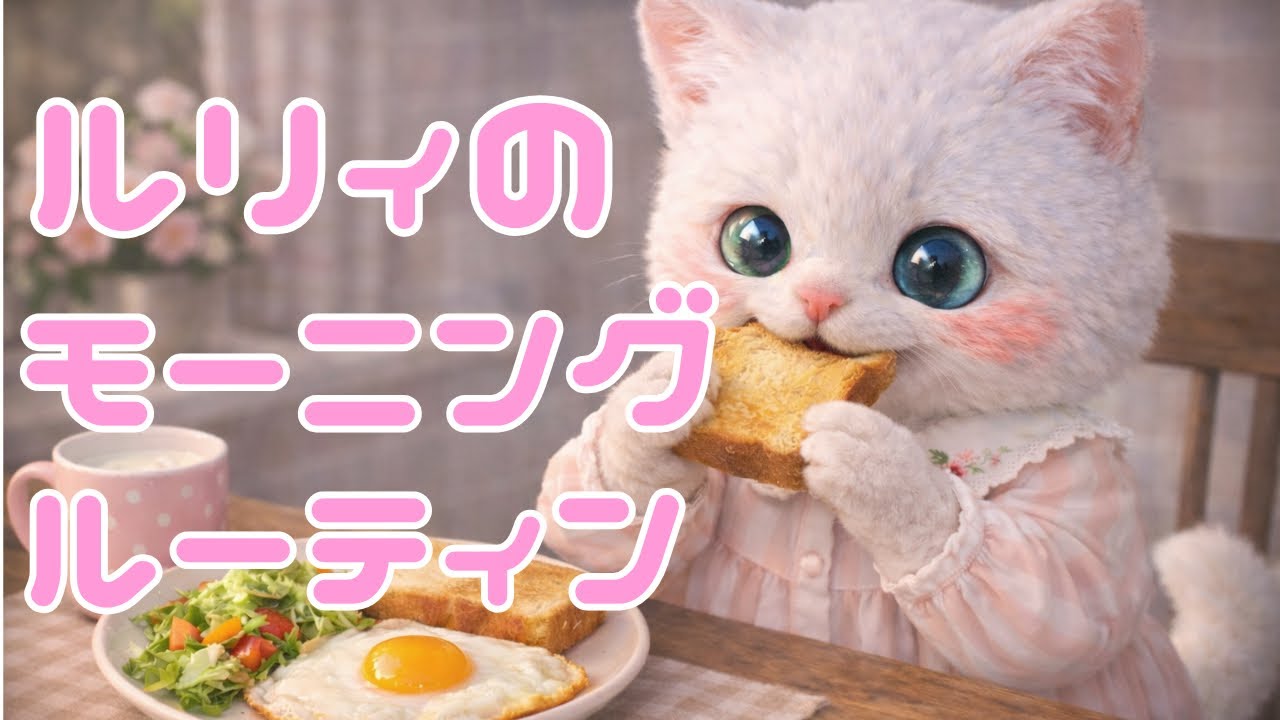 【ゆるふわ猫】☀️ルリィのモーニングルーティン🍞 Ruly’s Morning Routine 🥗ルリィの毎朝に密着！【a fluffy cat Ruly】