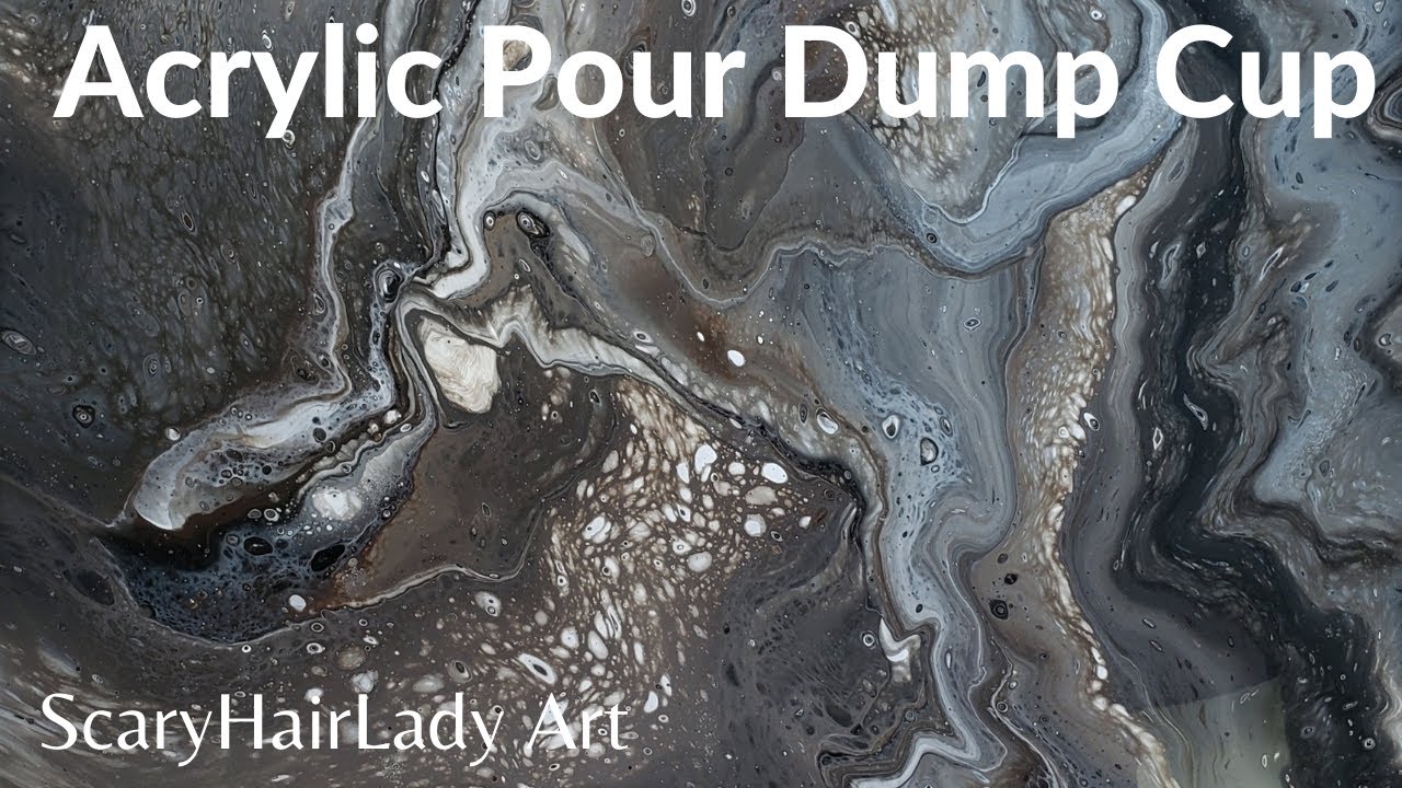110  Acrylic Dump Cup Pour with Black, Brown & White Tutorial