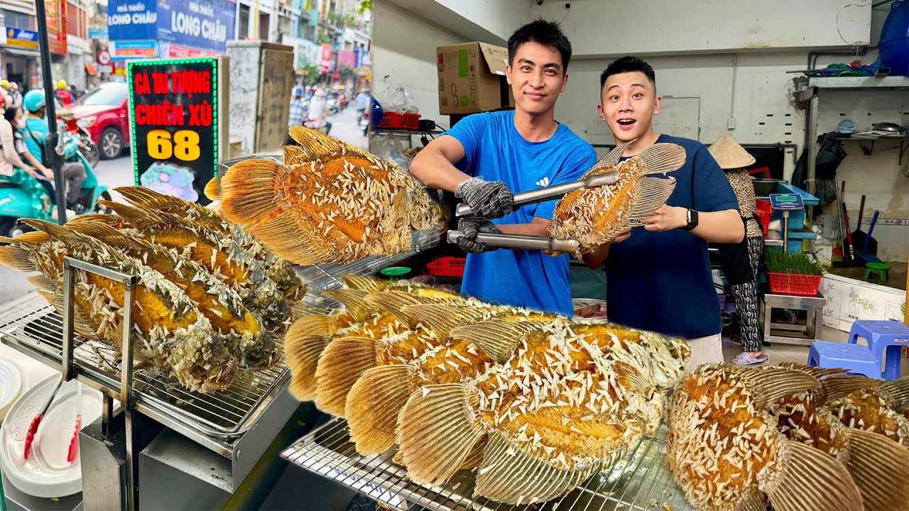 Siêu khủng BÁN CẢ TẤN CÁ TAI TƯỢNG CHIÊN XÙ MỖI NGÀY khách xếp hàng đông nghẹt chờ mua