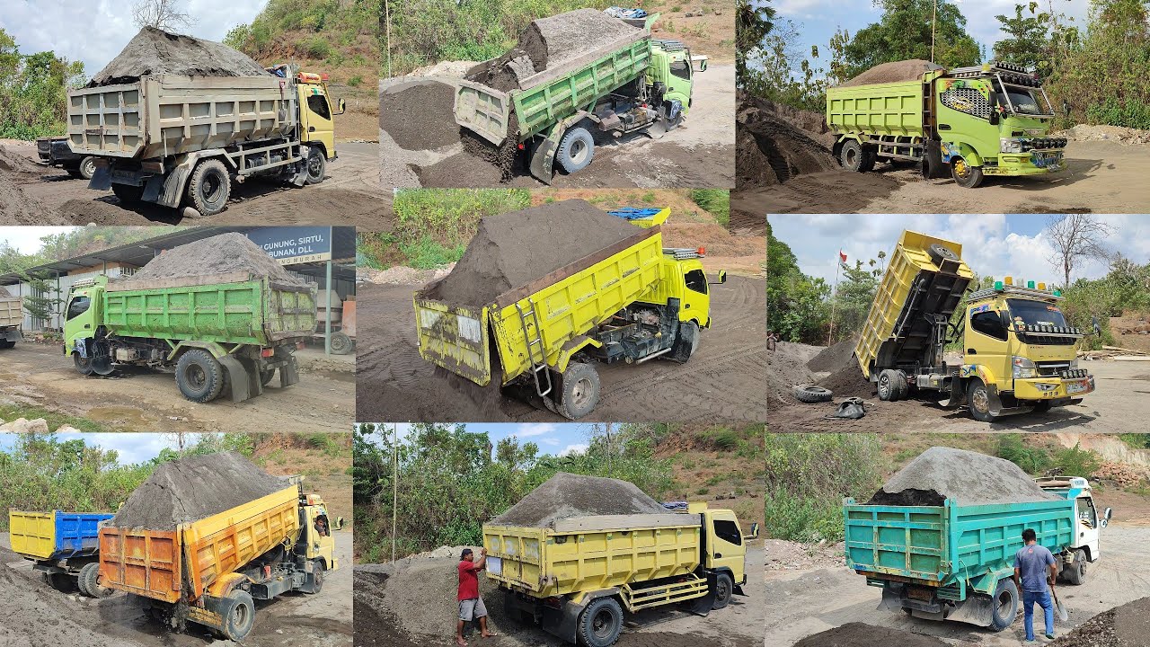 Truk Jomplang.KOMPILASI MOBIL TRUK Bongkar Muatan PASIR FULL BAK Menggunung,Lokasi TAMPUNGAN ARSINDO