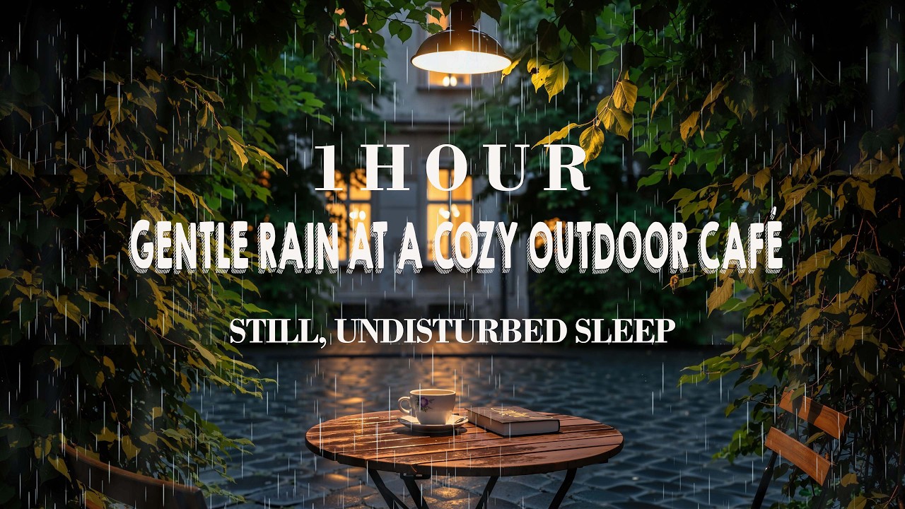 1 Hour of Undisturbed Sleep | Gentle Rain at a Cozy Outdoor Café