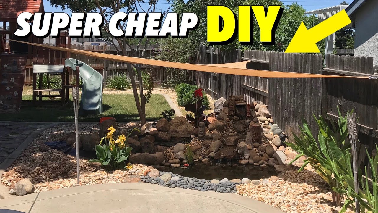 CHEAP DIY SHADE COVER FOR BACKYARD KOI POND, CRAZY!