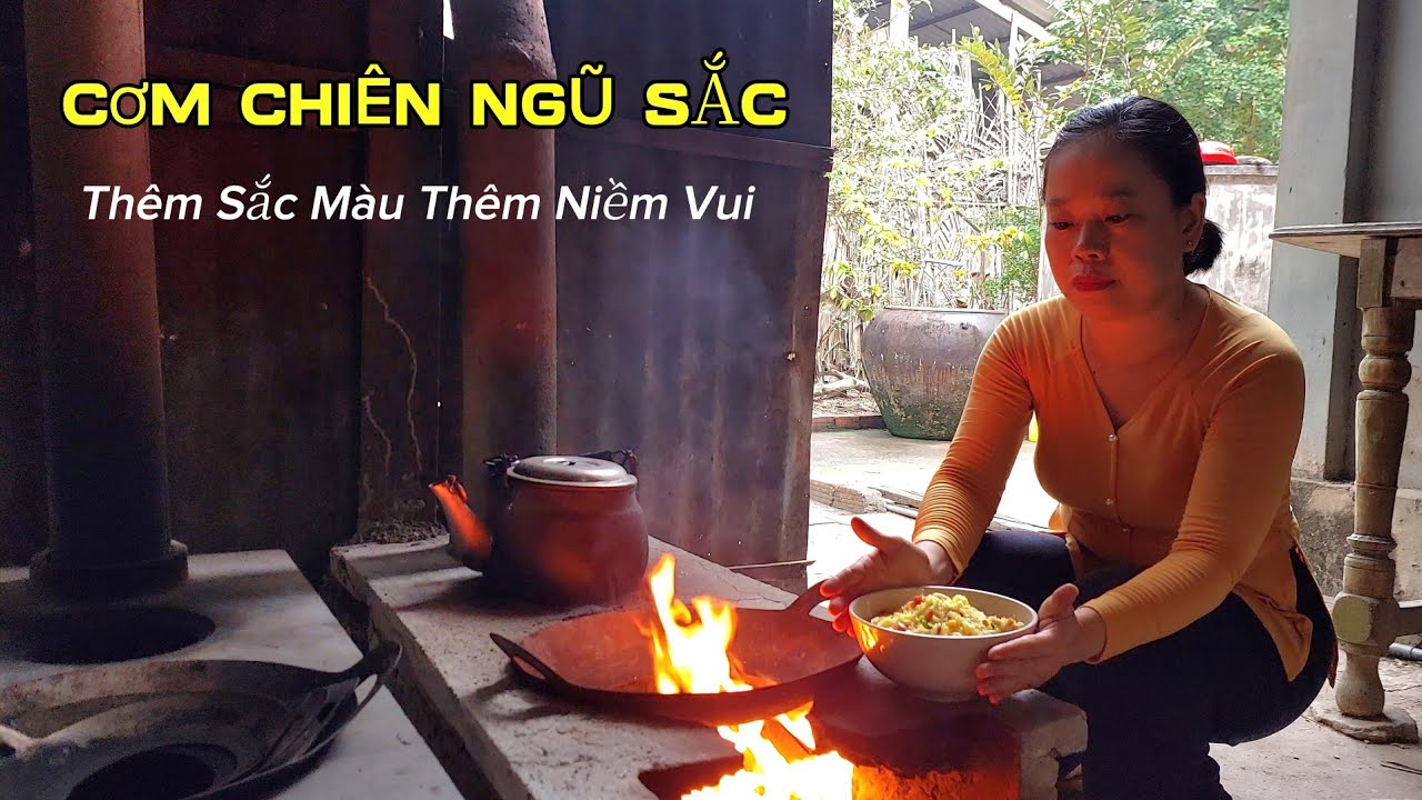 [240] Bí Quyết Chiên Cơm Ngũ Sắc Hột Tơi, Màu Đẹp Như Cầu Vồng