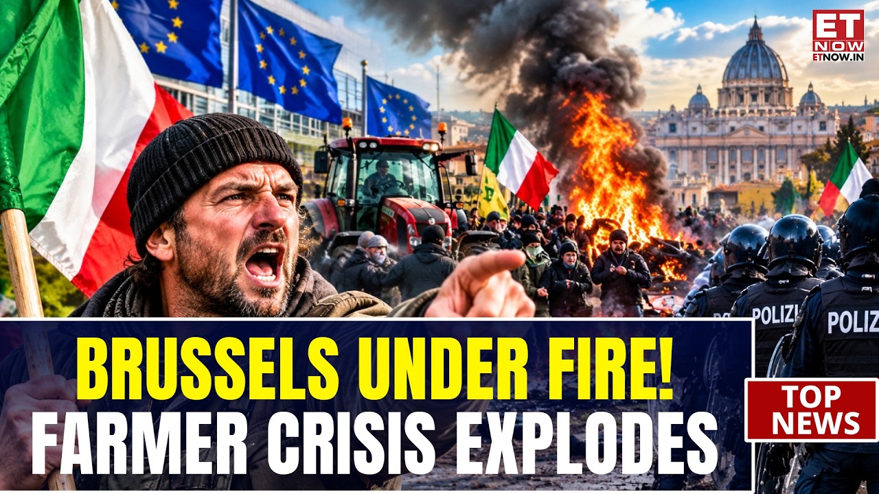 ITALY ERUPTS! Farmers Take to Rome&rsquo;s Streets, Blaming Brussels for Rising Costs| ET Now | World News