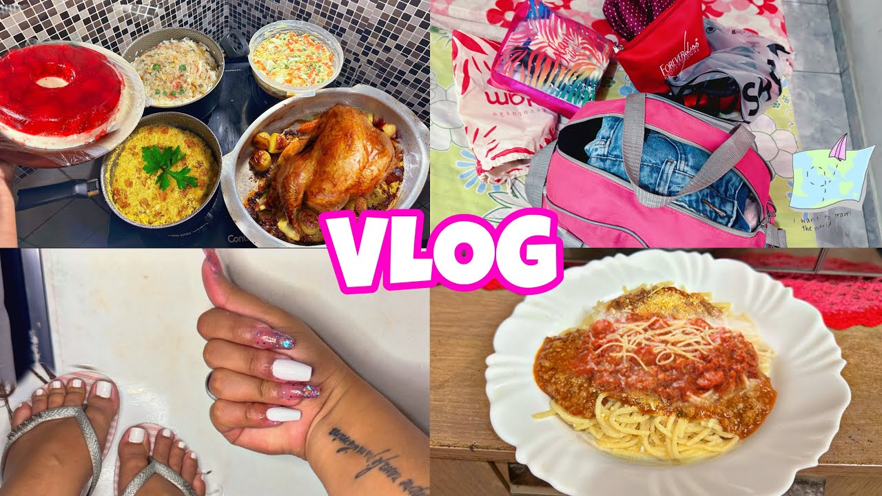 VLOG: FIZ UM ALMOÇO ESPECIAL + ARRUMANDO A MALA DE VIAGEM / FIZ AS UNHAS ✨