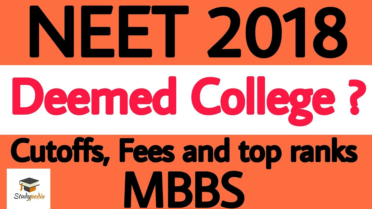 Deemed University's ? NEET 2018 mbbs admission