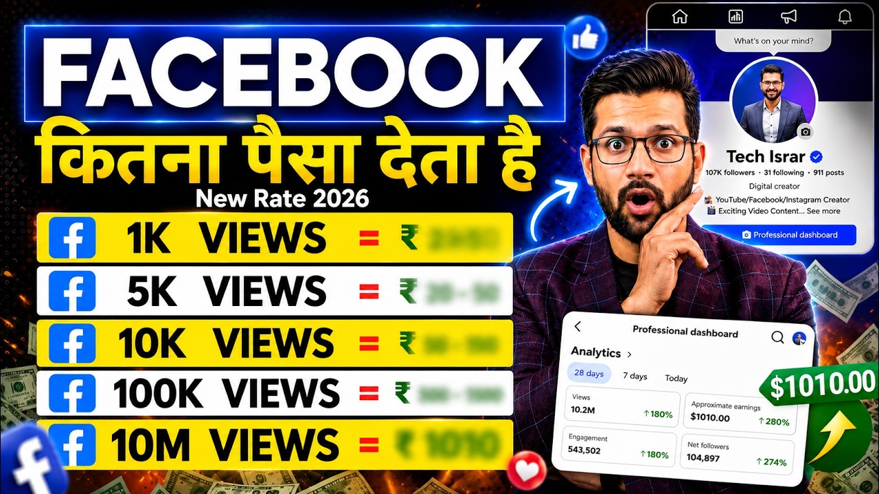 1 View = ₹? Facebook Kitna Paisa Deta Hai 2026 | Facebook Par Kitne Views Par Kitna Paisa Milta Hai