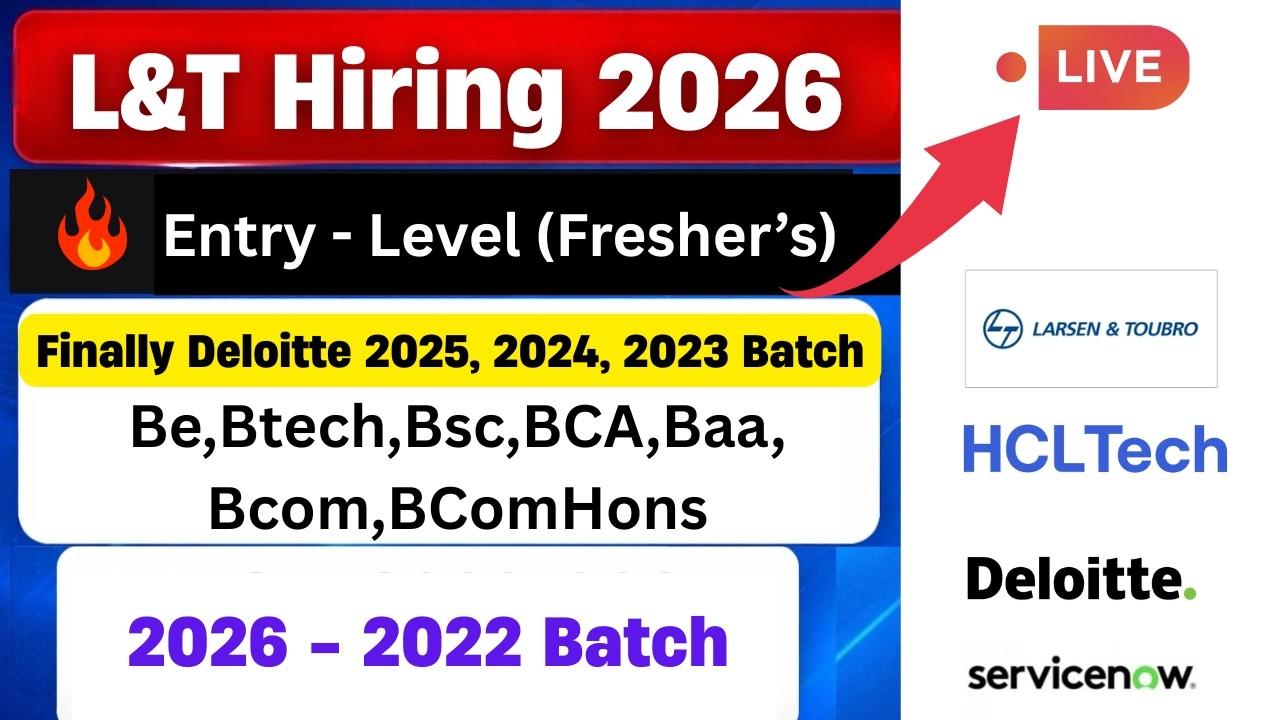 🔥Finally L&T Hiring 2026 | HCL Tech Hiring 2025 batch | Direct Test Hiring 2026 | hire me plz