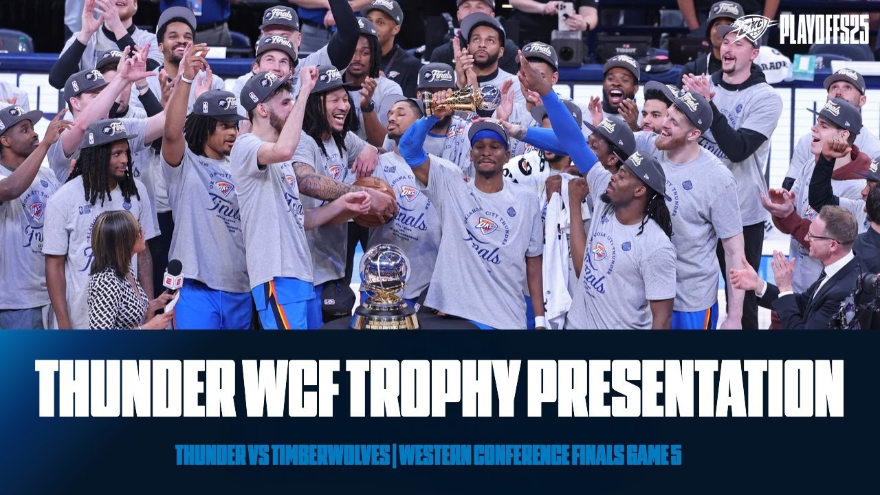 OKC Thunder Crowned 2024-25 NBA Western Conference Champions | Full Post Game Trophy Presentation