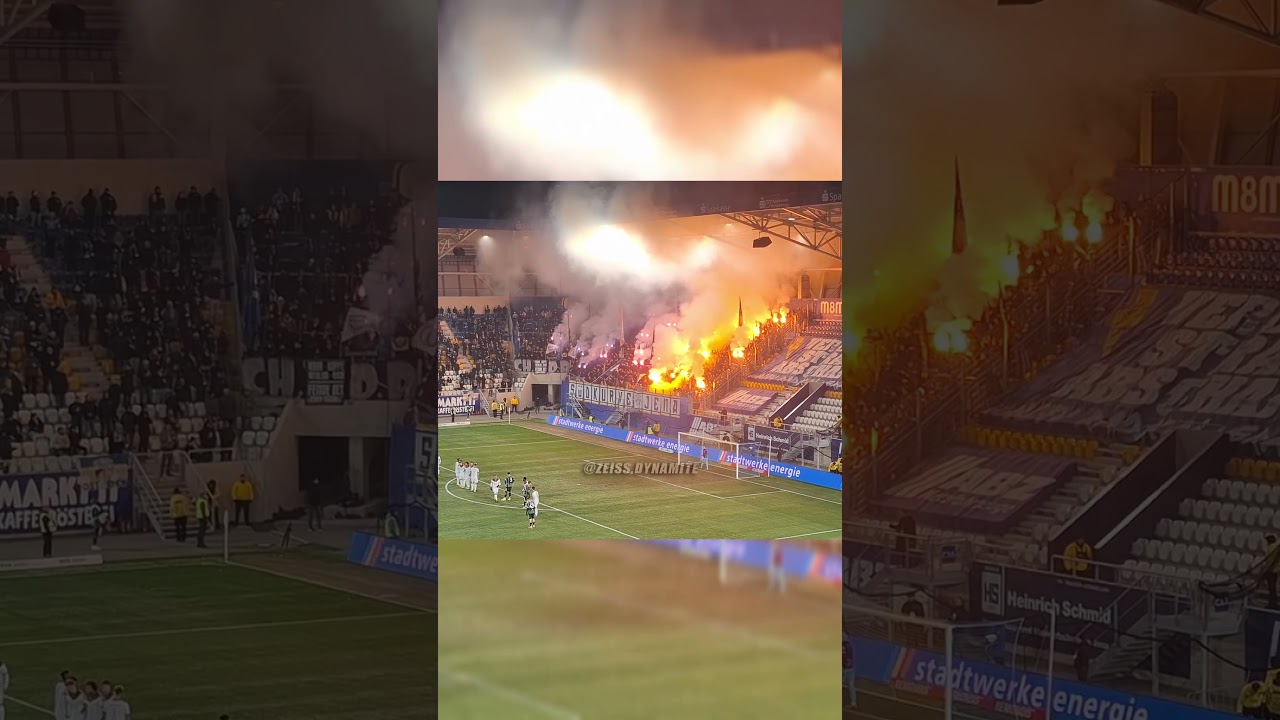 Pyroshow der S&uuml;dkurve Jena | FC Carl Zeiss Jena #fccarlzeissjena #ultras