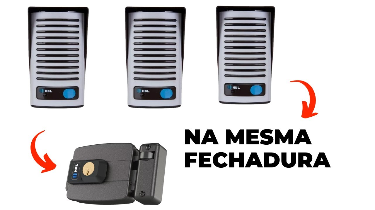 como acionar uma fechadura com vários painéis de interfone