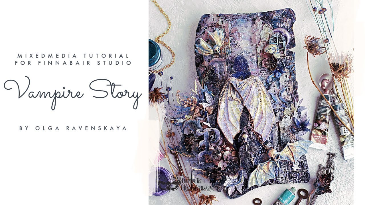 Vampire Story.  Mixed Media Tutorial for Finnabair Studio
